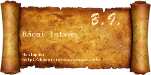 Bácsi István névjegykártya